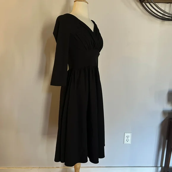 Vixen Micheline Pitt Black Long Sleeve Dress with Belt - Picture 7 of 9